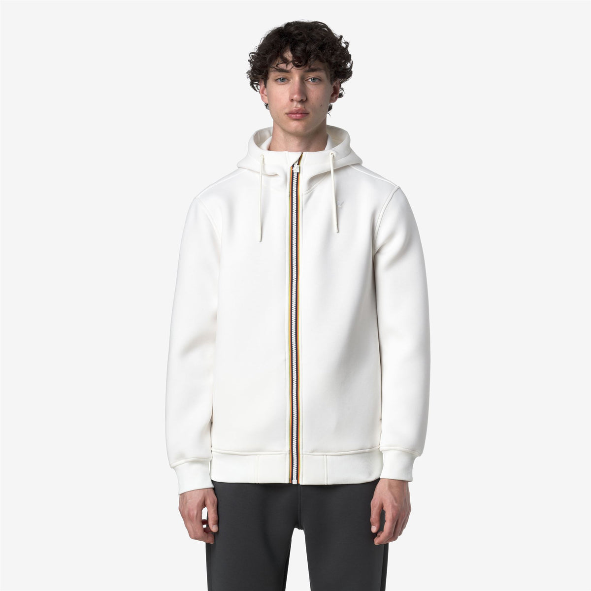 Fleece_MAN_RAINER SPACER_Jacket_White Gardenia - Commercial 4