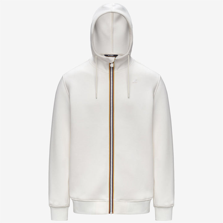 White Men's Fleece Jacket with Adjustable Hood 1