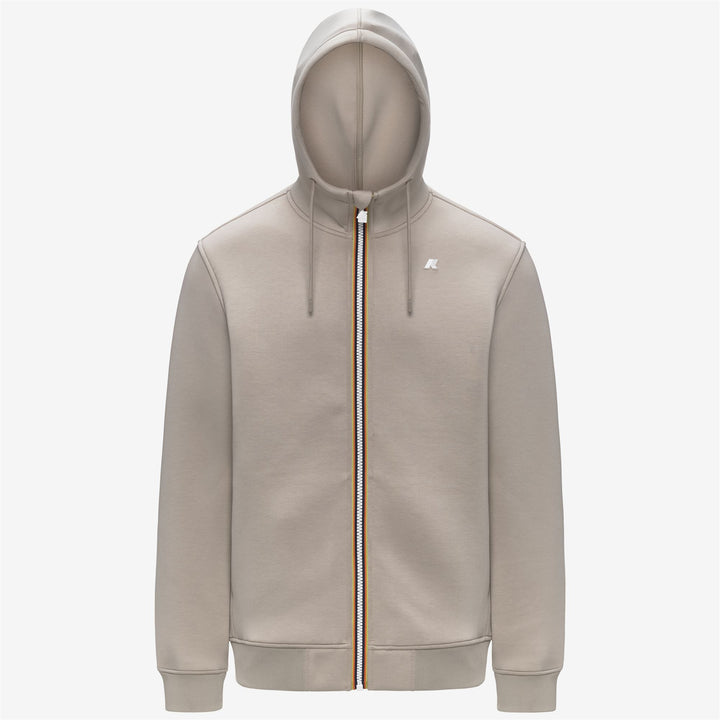 Chaqueta polar beige para hombre con capucha ajustable 1