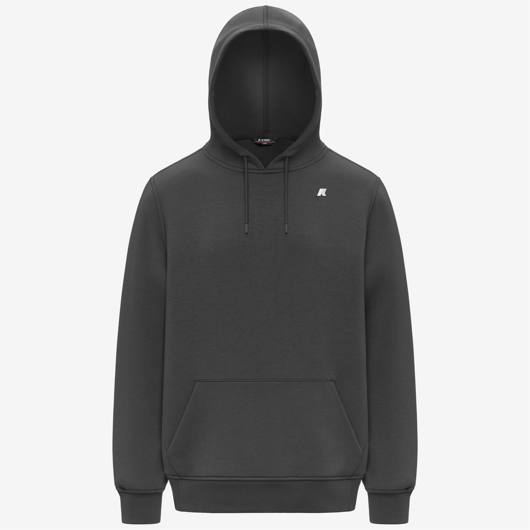 Dark grey Men's Fleece Pullover Hoodie with Adjustable Hood 01