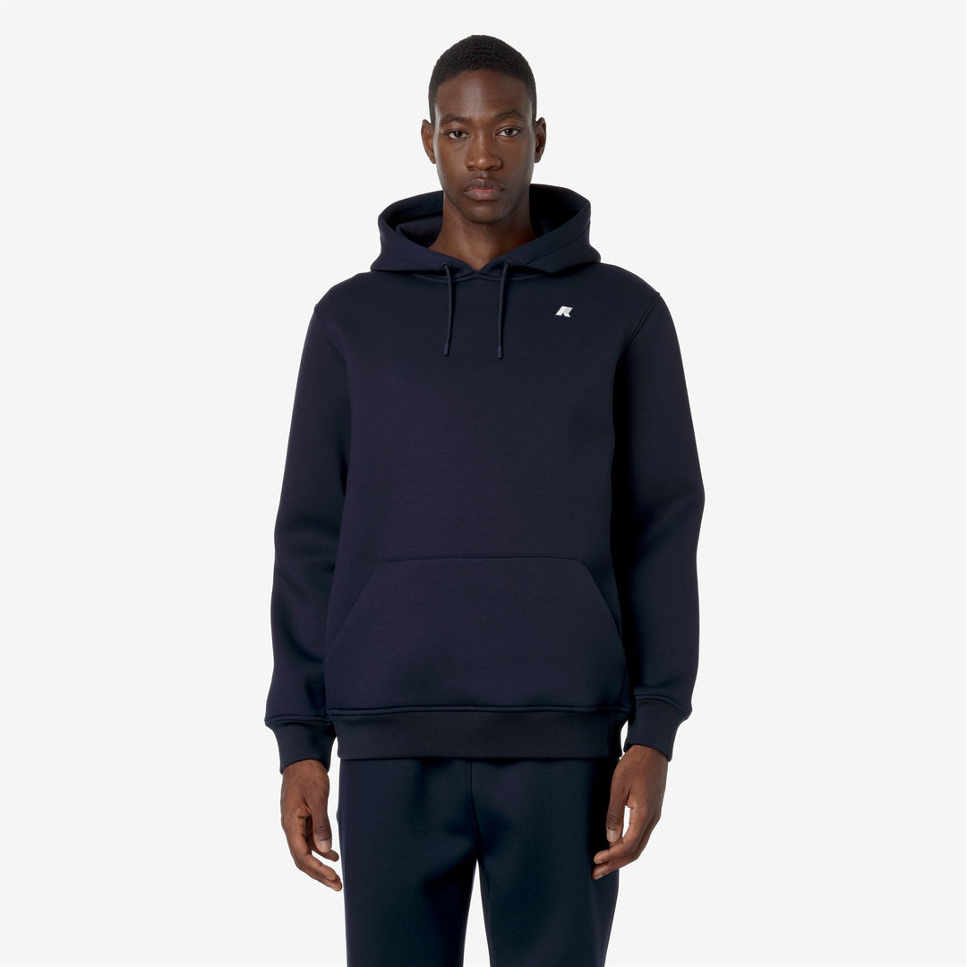 Sudadera con capucha de forro polar azul para hombre con capucha ajustable main