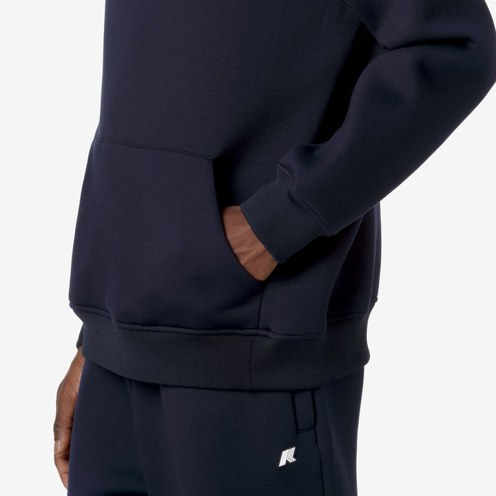 Sudadera con capucha de forro polar azul para hombre con capucha ajustable 2