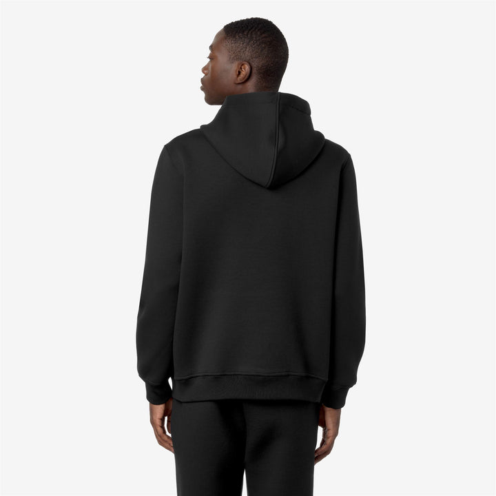 Sudadera con capucha de forro polar negro y gris para hombre con capucha ajustable 5