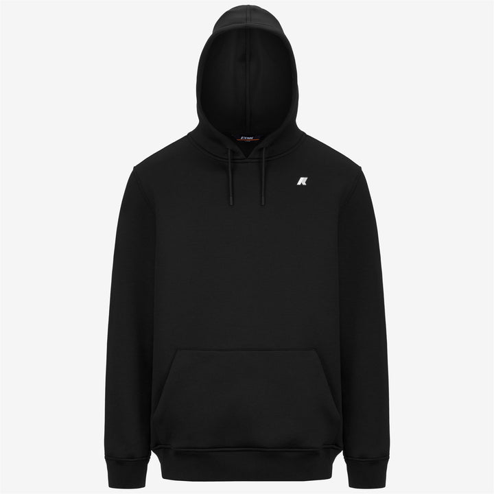 Sudadera con capucha de forro polar negro y gris para hombre con capucha ajustable 1