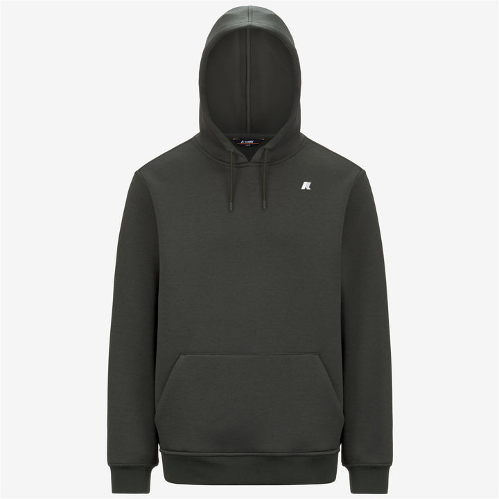 Blackish Green Men's Warm Fleece Pullover Hoodie with Adjustable Hood 1