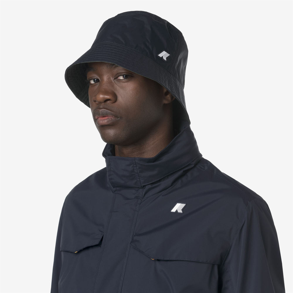 Cappello a Secchiello Impermeabile Reversibile Unisex Verde Blu 02