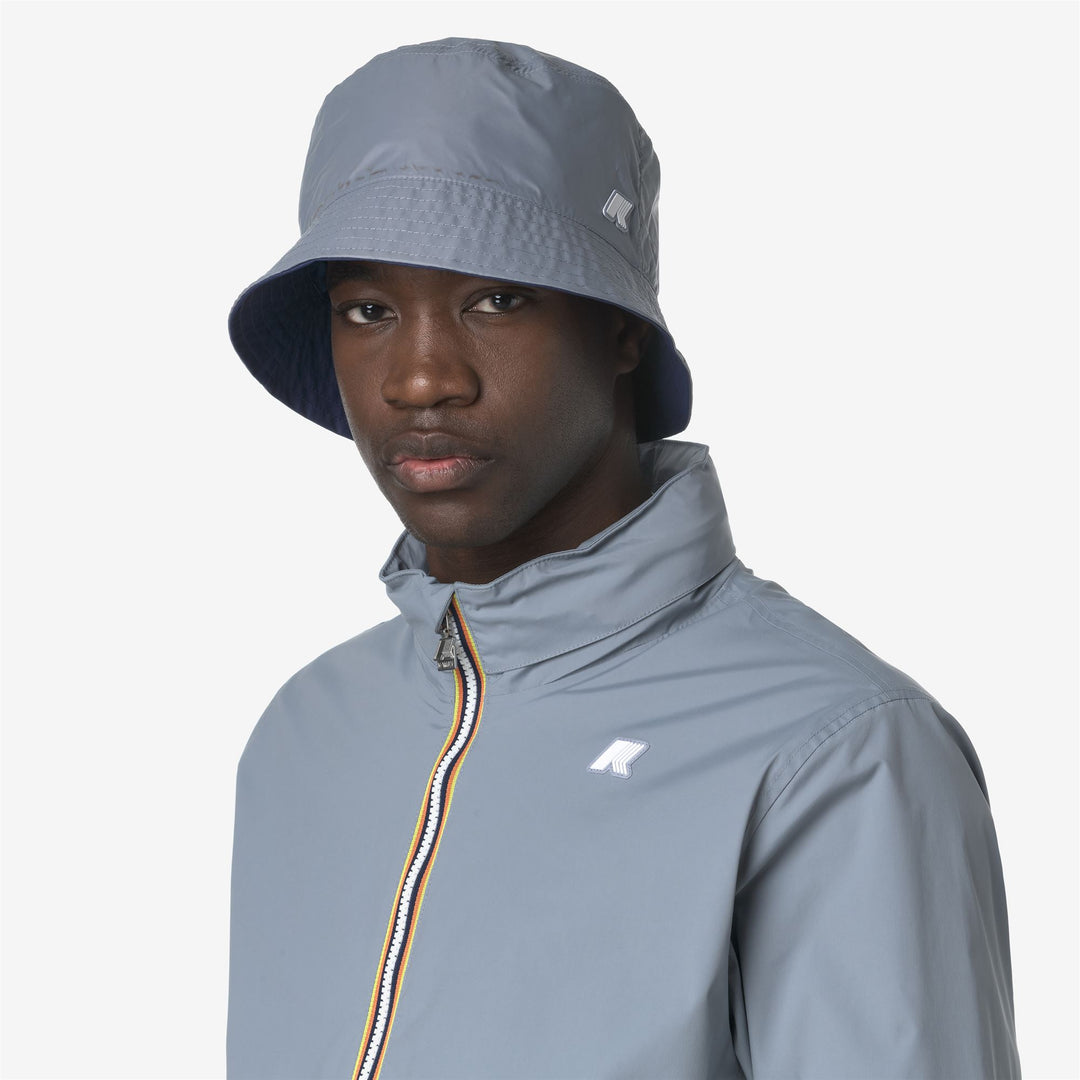 Sombrero de cubo reversible impermeable unisex gris cobalto main