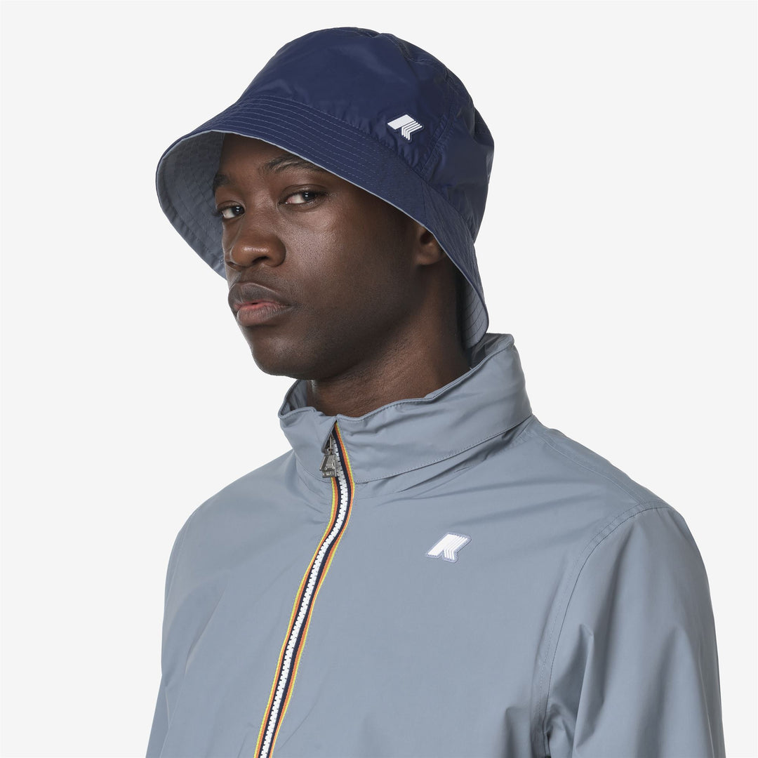 Sombrero de cubo reversible impermeable unisex gris cobalto main