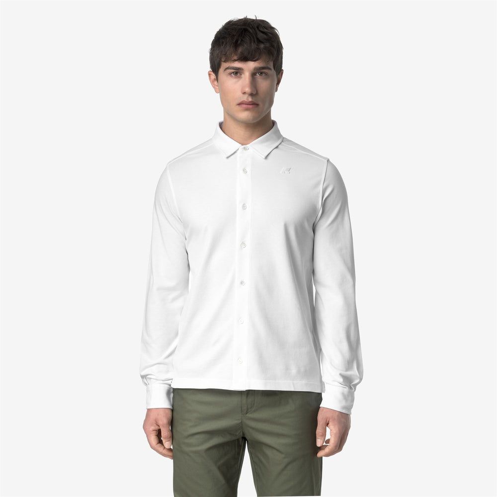 Grey White Men's Classic Piqué Shirt for Urban Style 02