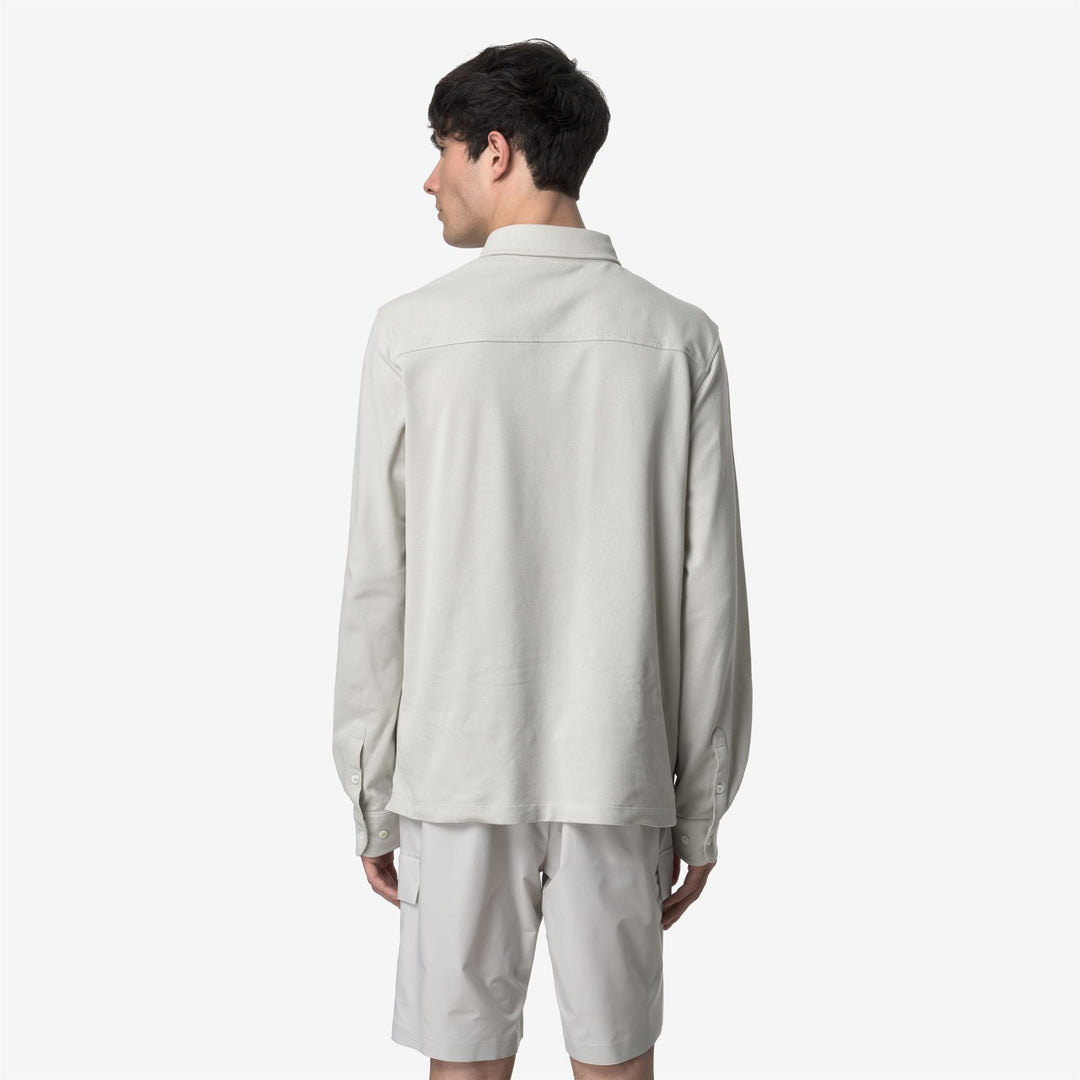 Camisa clásica de piqué gris beige para hombre de estilo urbano main