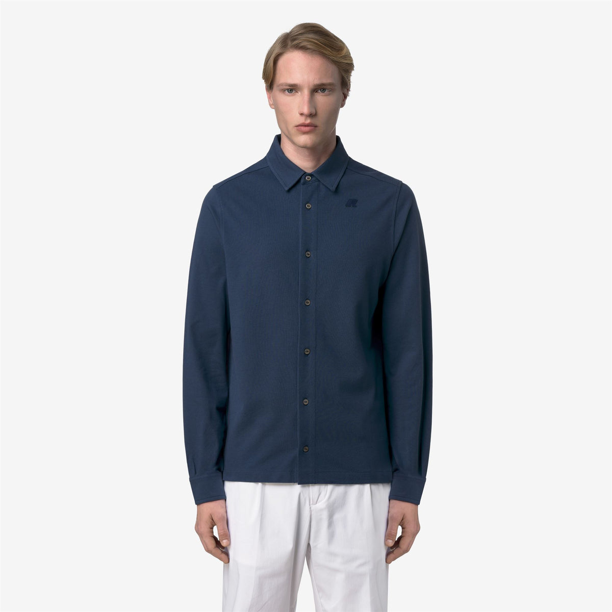 Shirts_Man_TIMOTHEE SLIM PIQUE_Classic_Blue Insignia - Commercial 4