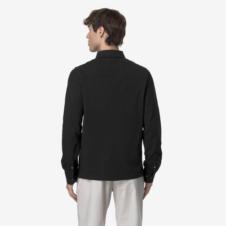 Camicia Piqué Stretch Classica Uomo Nera Grigia per Uso Cittadino 5