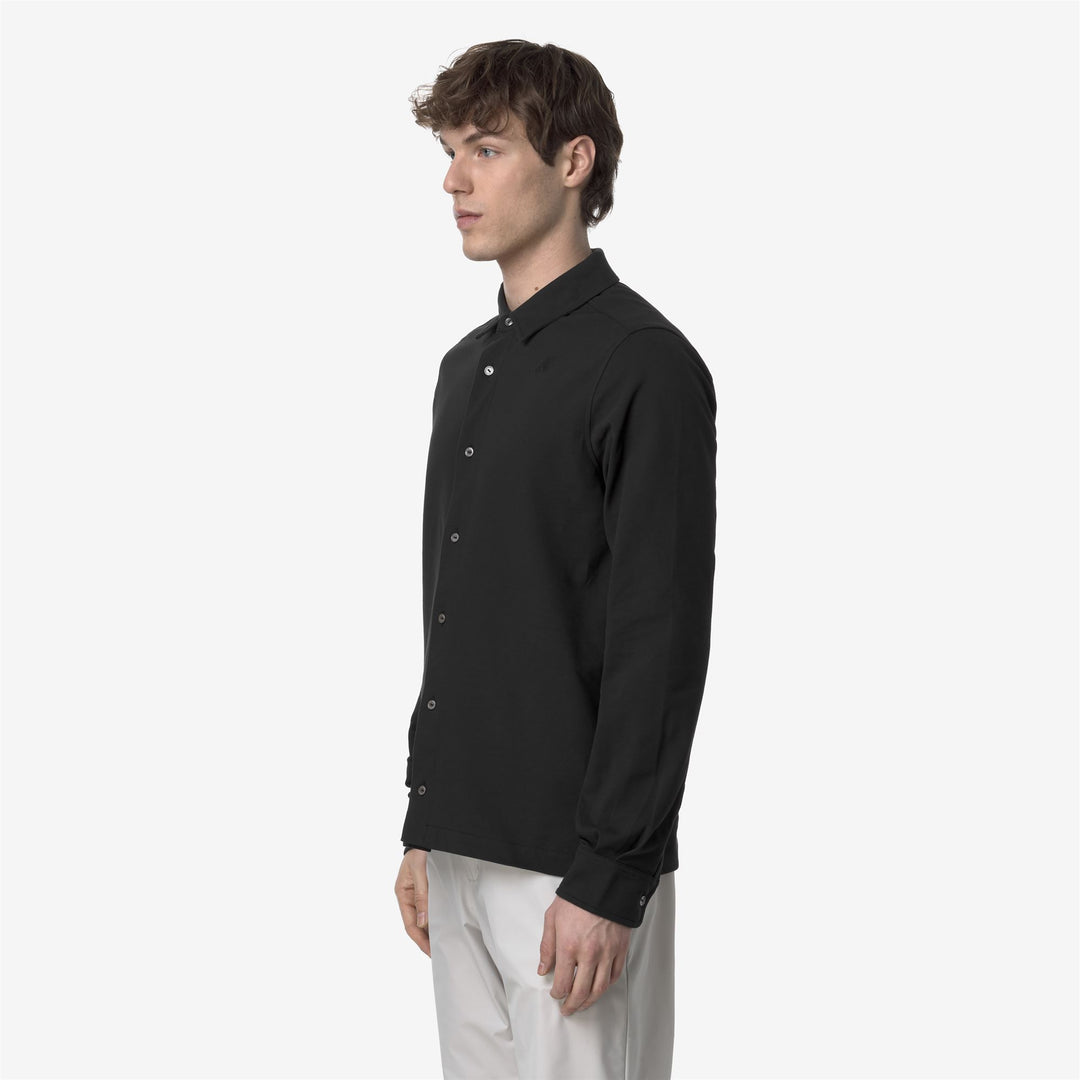 Camicia Piqué Stretch Classica Uomo Nera Grigia per Uso Cittadino main