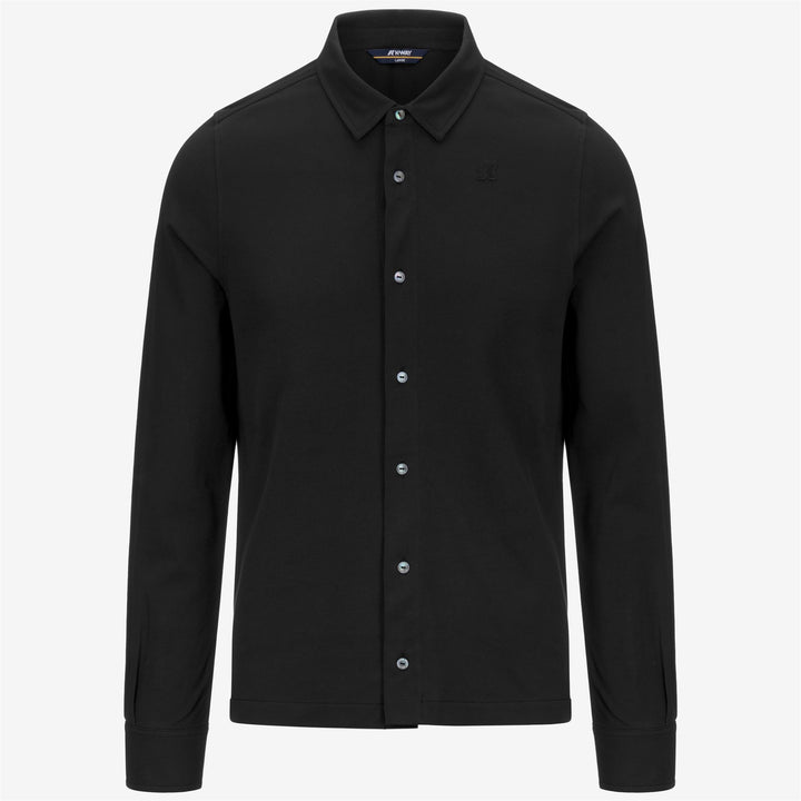 Camicia Piqué Stretch Classica Uomo Nera Grigia per Uso Cittadino 1