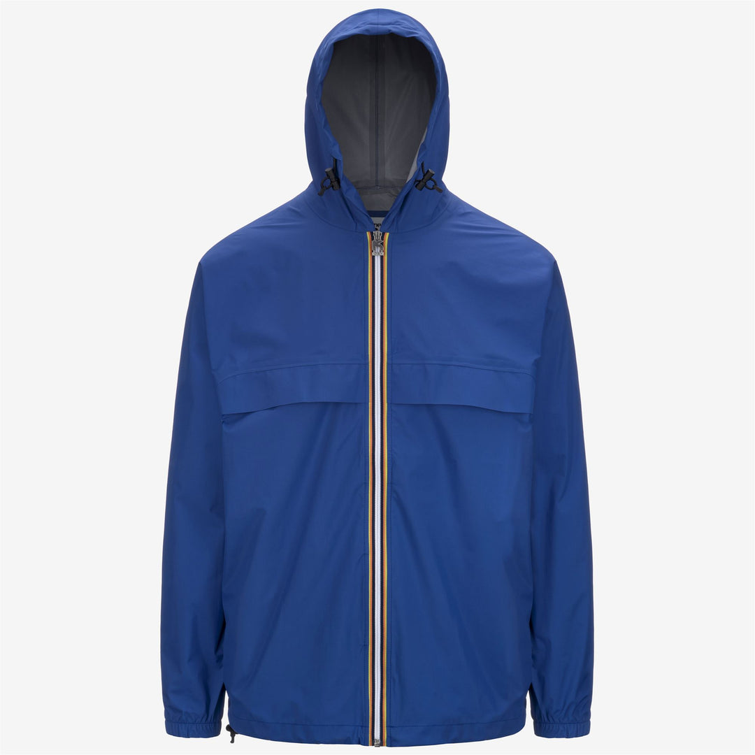 Royal blue Unisex Packable Rain Jacket with Adjustable Hood 01
