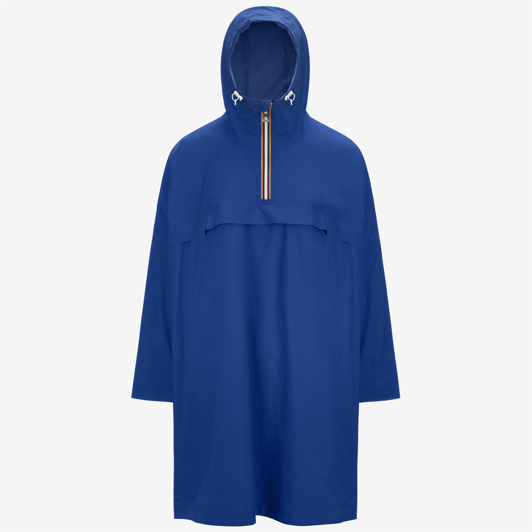 Giacca antipioggia lunga unisex blu reale ripiegabile 01