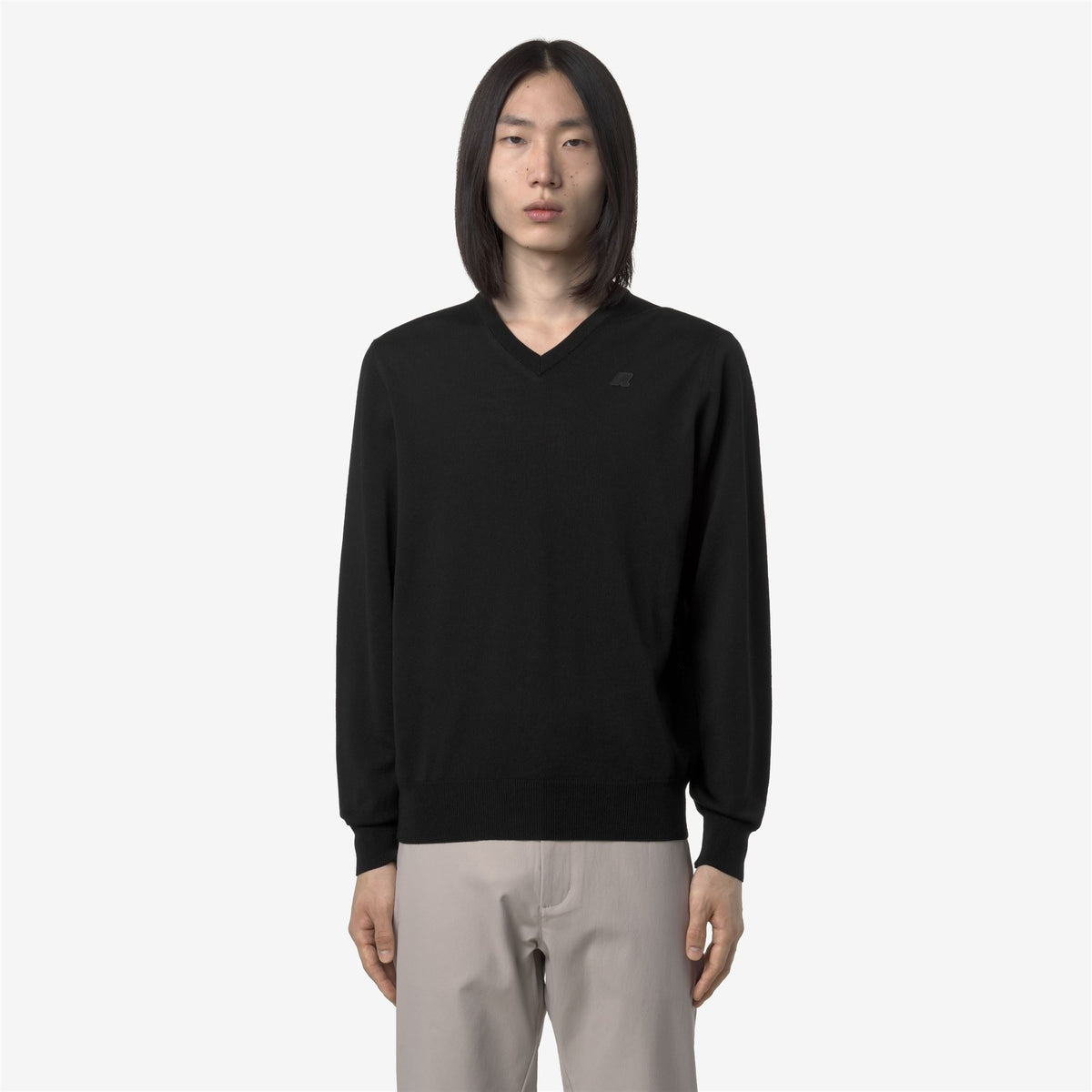 Knitwear_MAN_ANTOINE MERINO_Pull Over_Black Pure - Commercial 4