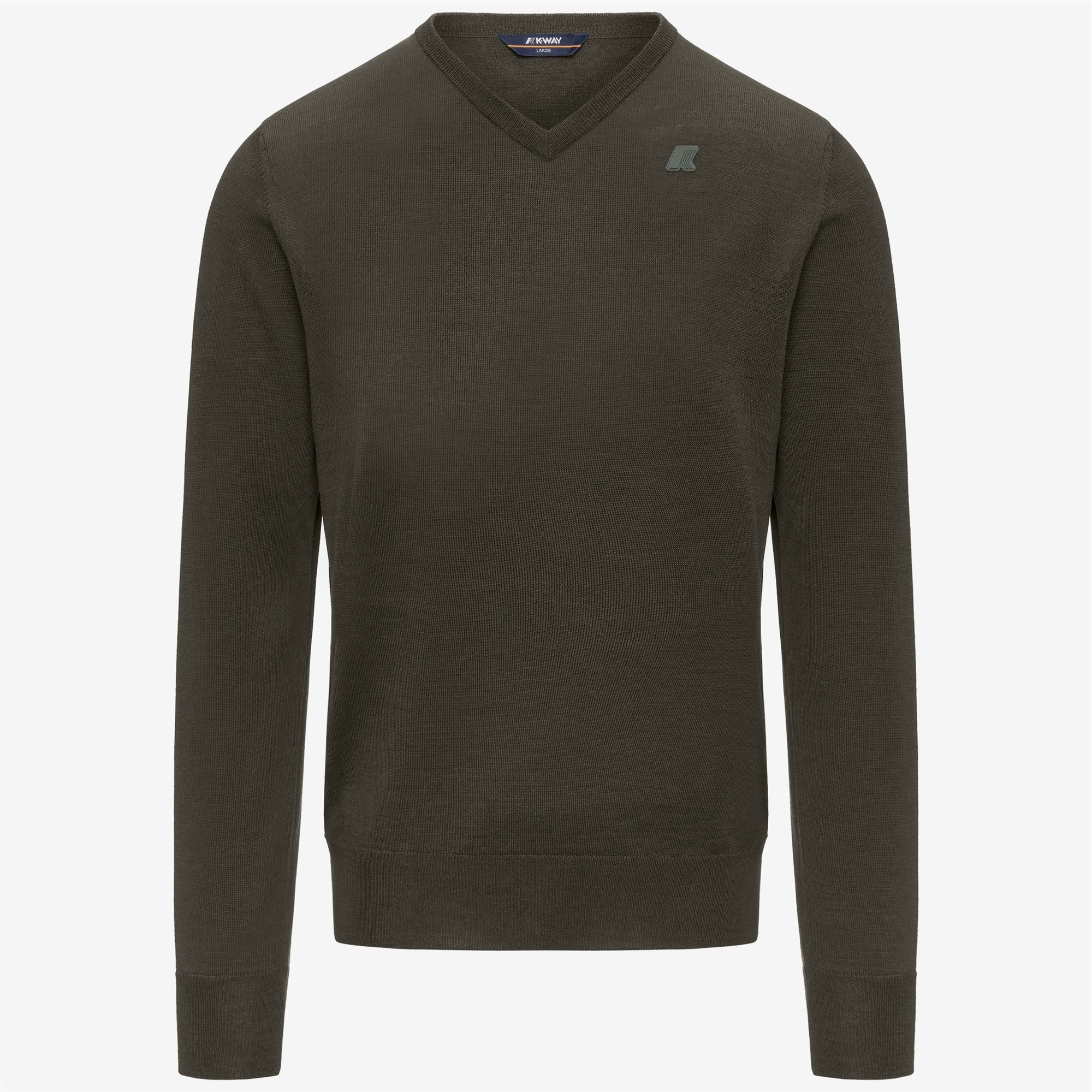 Knitwear_MAN_ANTOINE MERINO_Pull Over_GREEN BLACKISH - Commercial 1