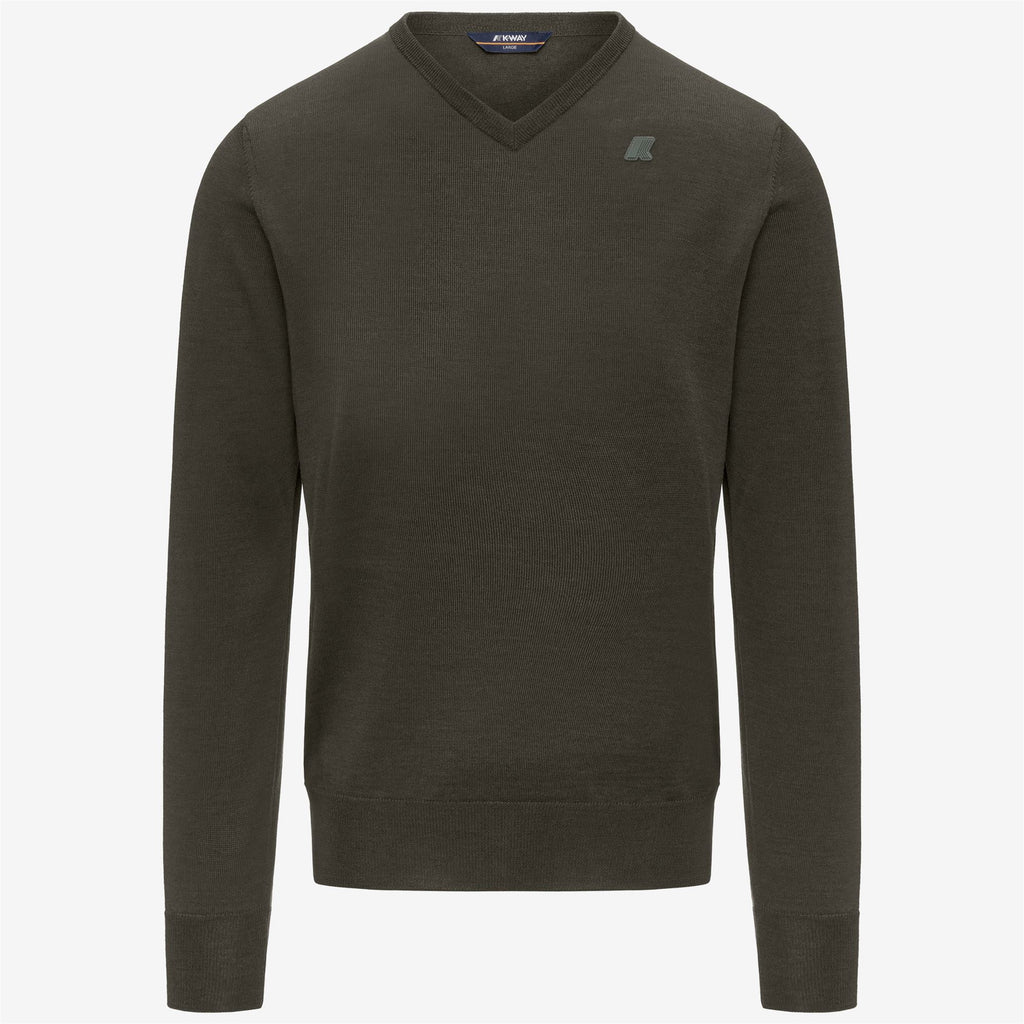 Knitwear_MAN_ANTOINE MERINO_Pull Over_GREEN BLACKISH - Commercial 1