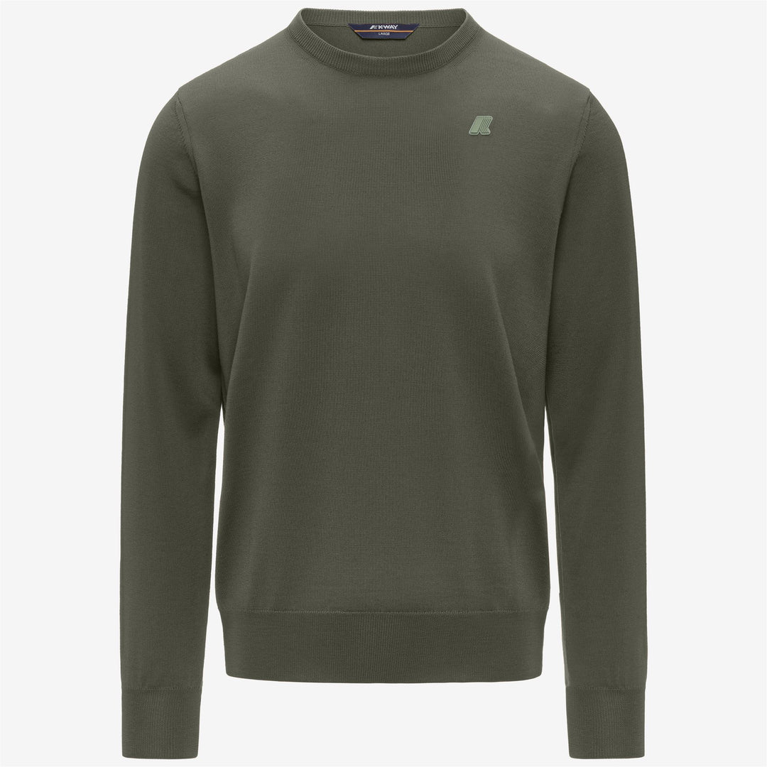 Sage green Men's Merino Wool Crewneck Pullover 01
