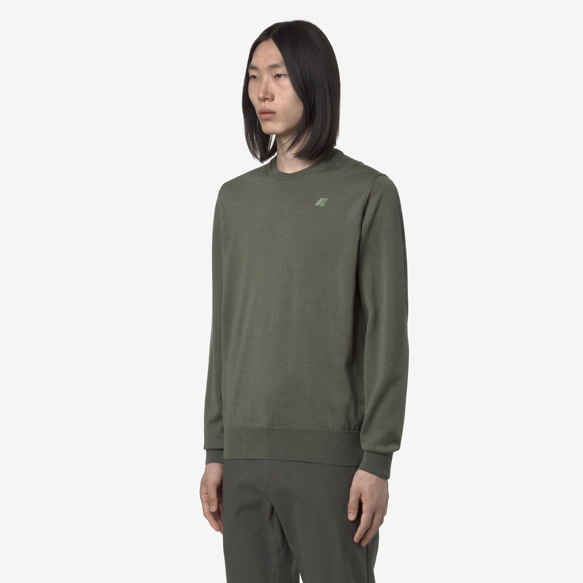 Knitwear_MAN_SEBASTIEN MERINO_Pull Over_Green Sage - Commercial 5