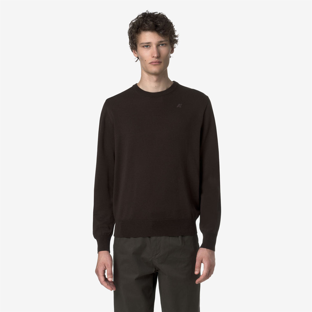Knitwear_MAN_SEBASTIEN MERINO_Pull Over_Black Coffee - Commercial 4