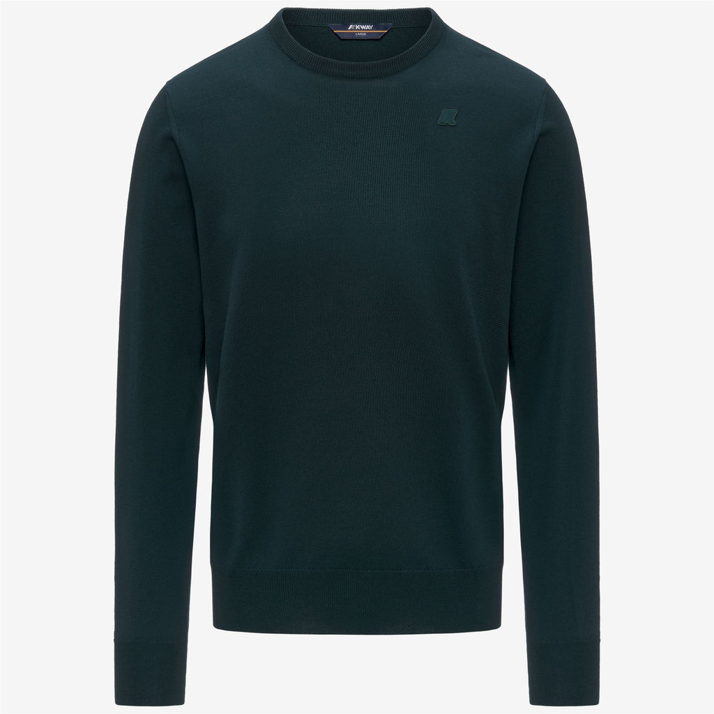 Knitwear_MAN_SEBASTIEN MERINO_Pull Over_Green Ponderosa - Commercial 1