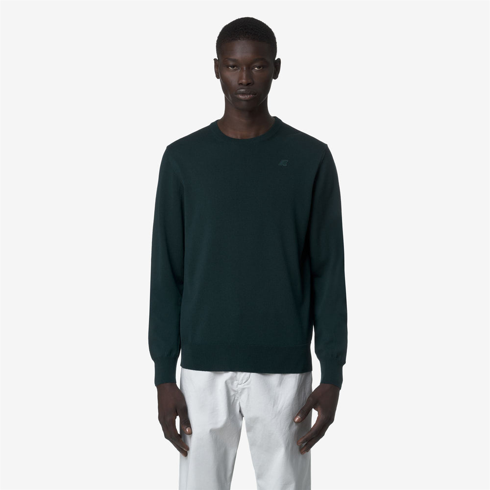Ponderosa green Men's Merino Wool Crewneck Pullover 02