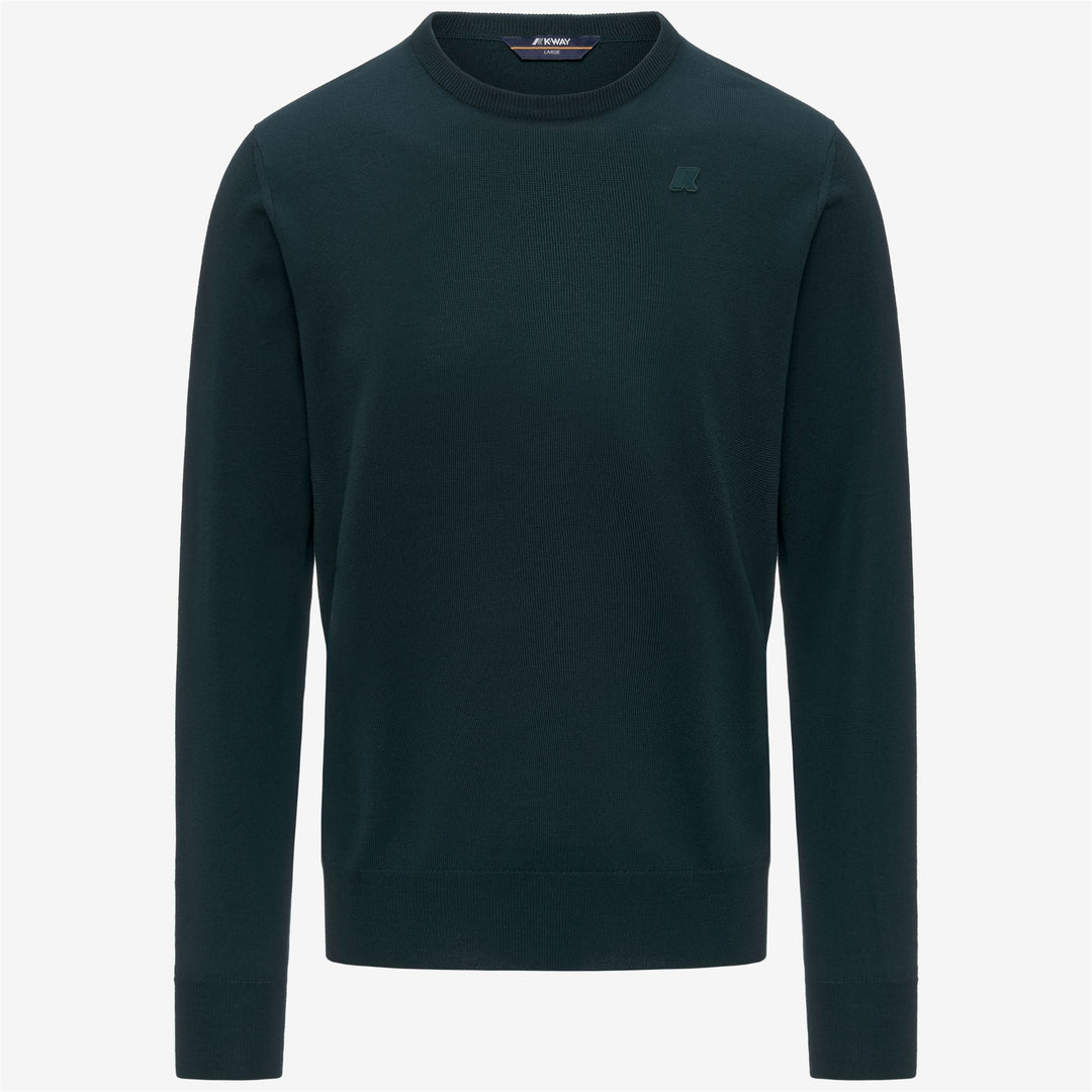 Ponderosa green Men's Merino Wool Crewneck Pullover 01