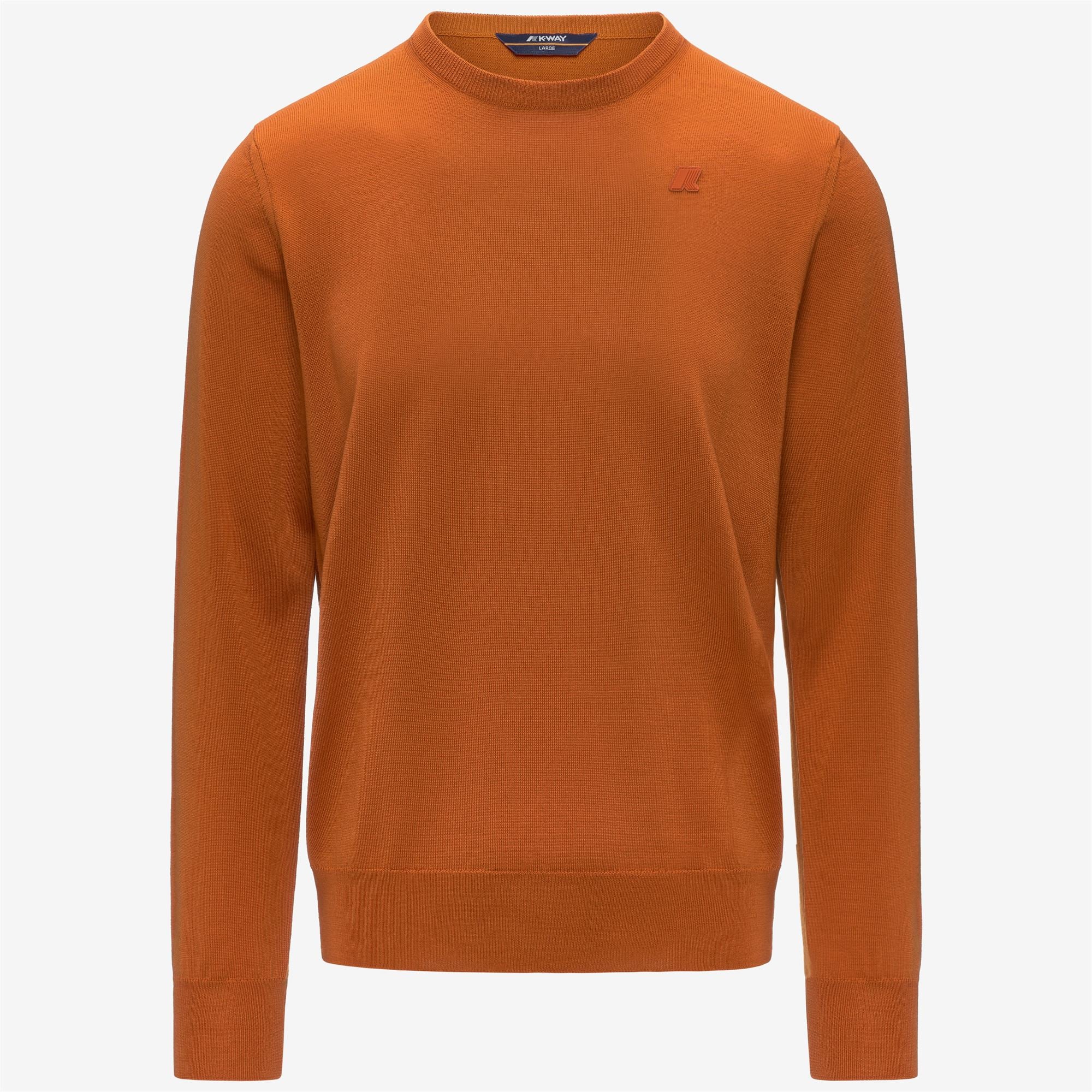 Knitwear_MAN_SEBASTIEN MERINO_Pull Over_Orange Rust - Commercial 1