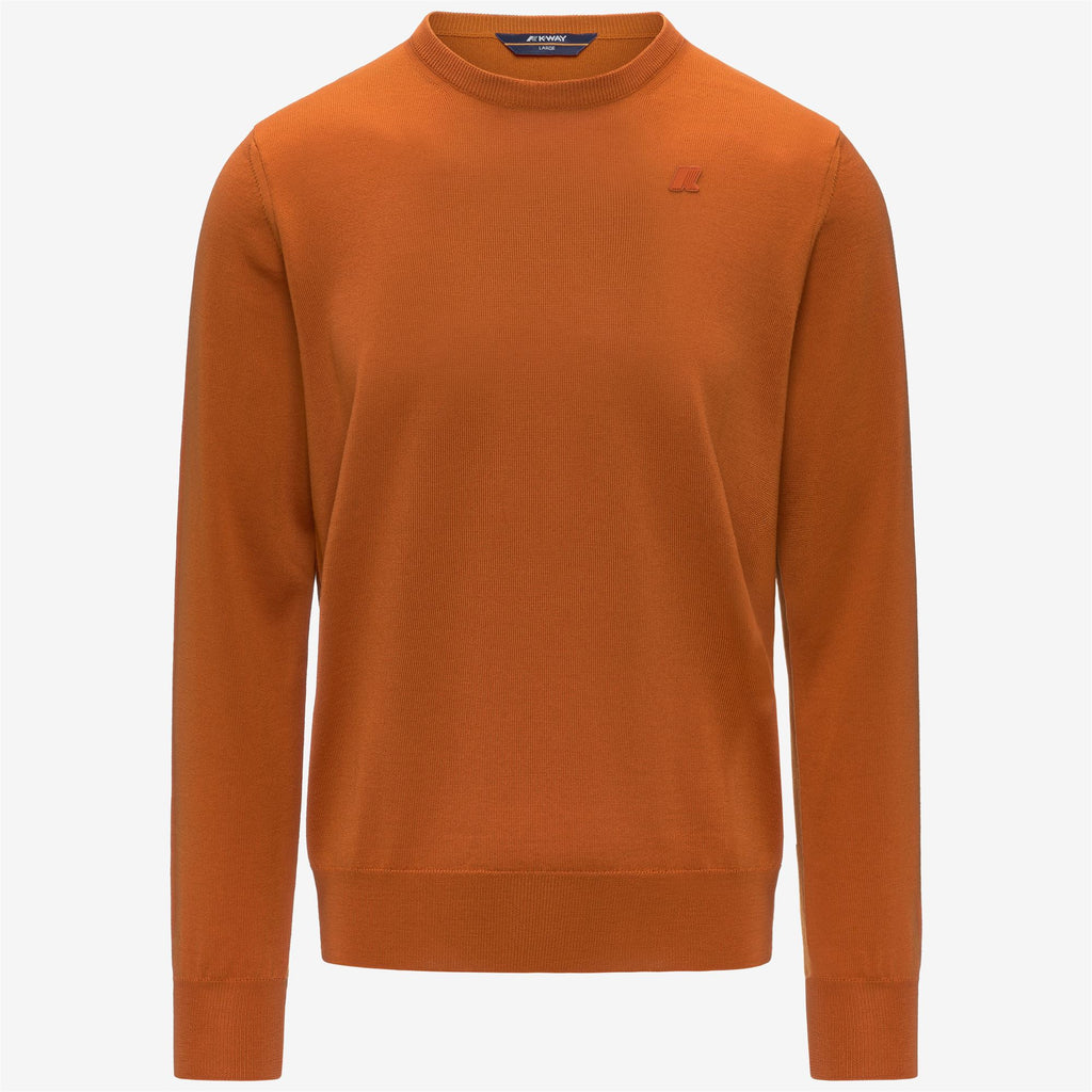 Knitwear_MAN_SEBASTIEN MERINO_Pull Over_Orange Rust - Commercial 1
