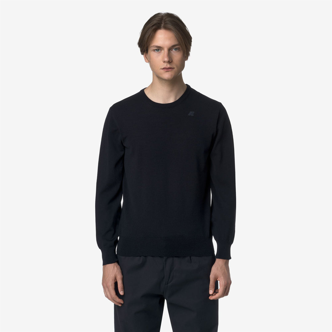Depth blue Men's Classic Merino Wool Crewneck Pullover 01