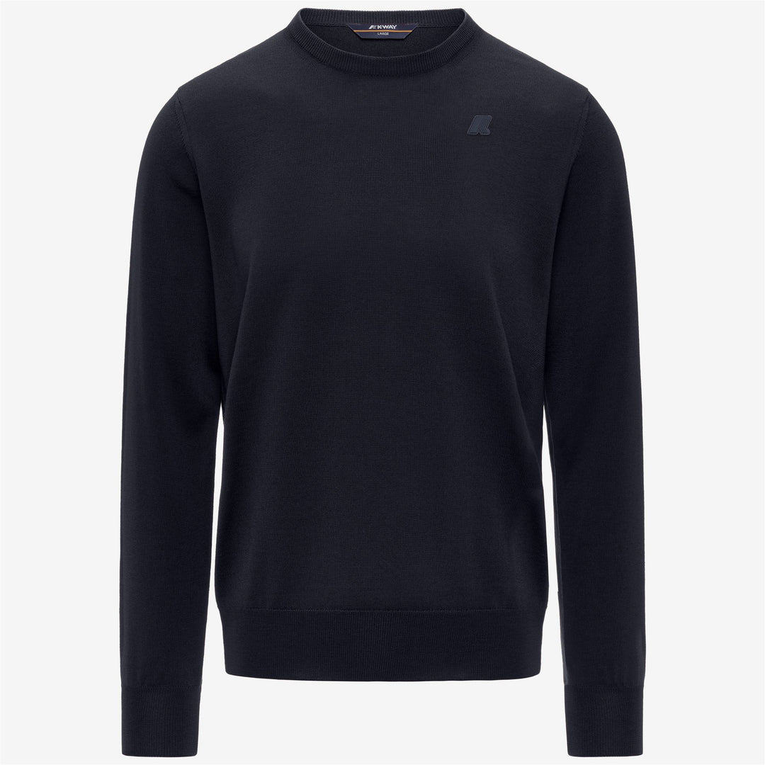 Depth blue Men's Classic Merino Wool Crewneck Pullover 01