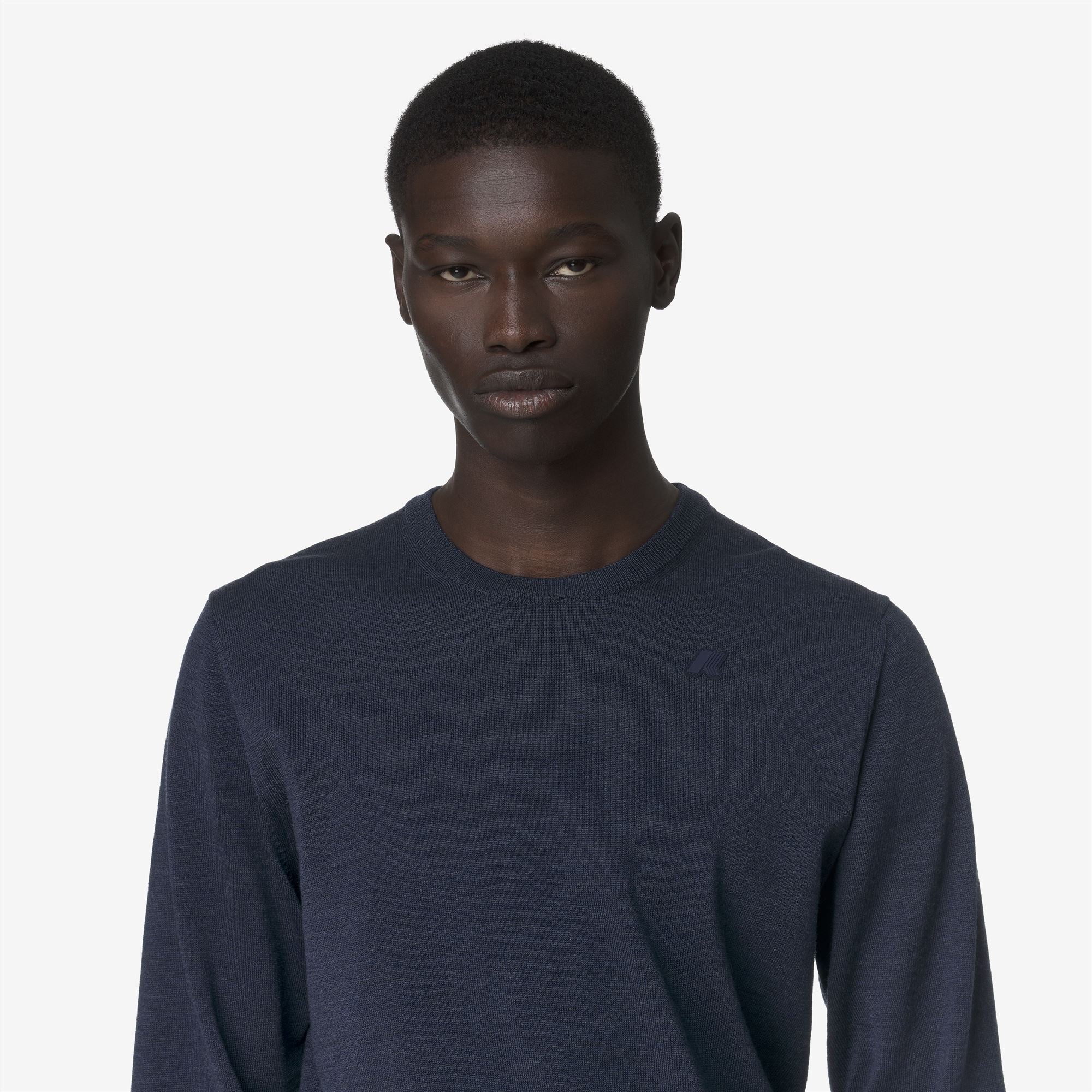 Knitwear_MAN_SEBASTIEN MERINO_Pull Over_Blue Faded Mel - Blue Faded - Commercial 7