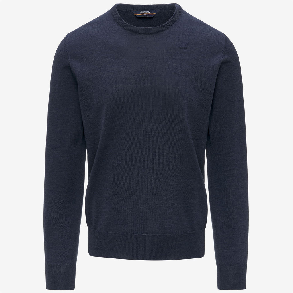 Knitwear_MAN_SEBASTIEN MERINO_Pull Over_Blue Faded Mel - Blue Faded - Commercial 1