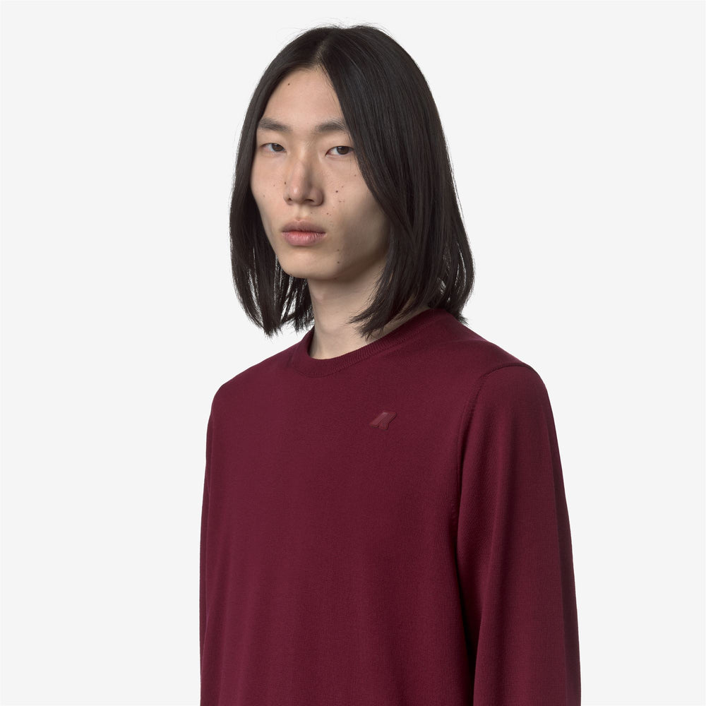 Red Men's Merino Wool Crewneck Pullover Knitwear 02