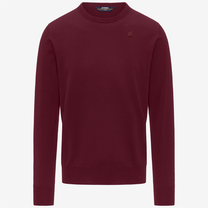 Maglione girocollo in lana merino rosso da uomo 1