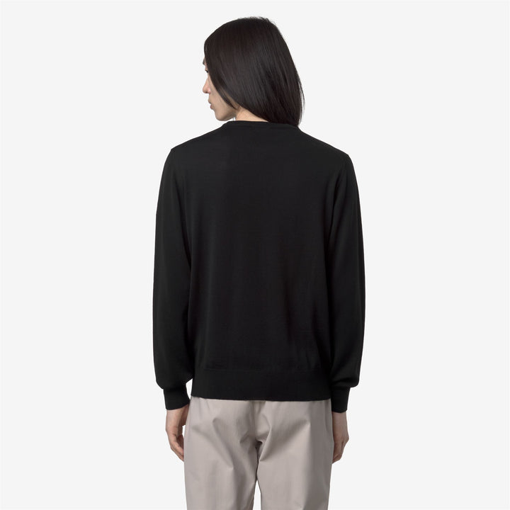 Maglione girocollo in lana merino da uomo nero 5