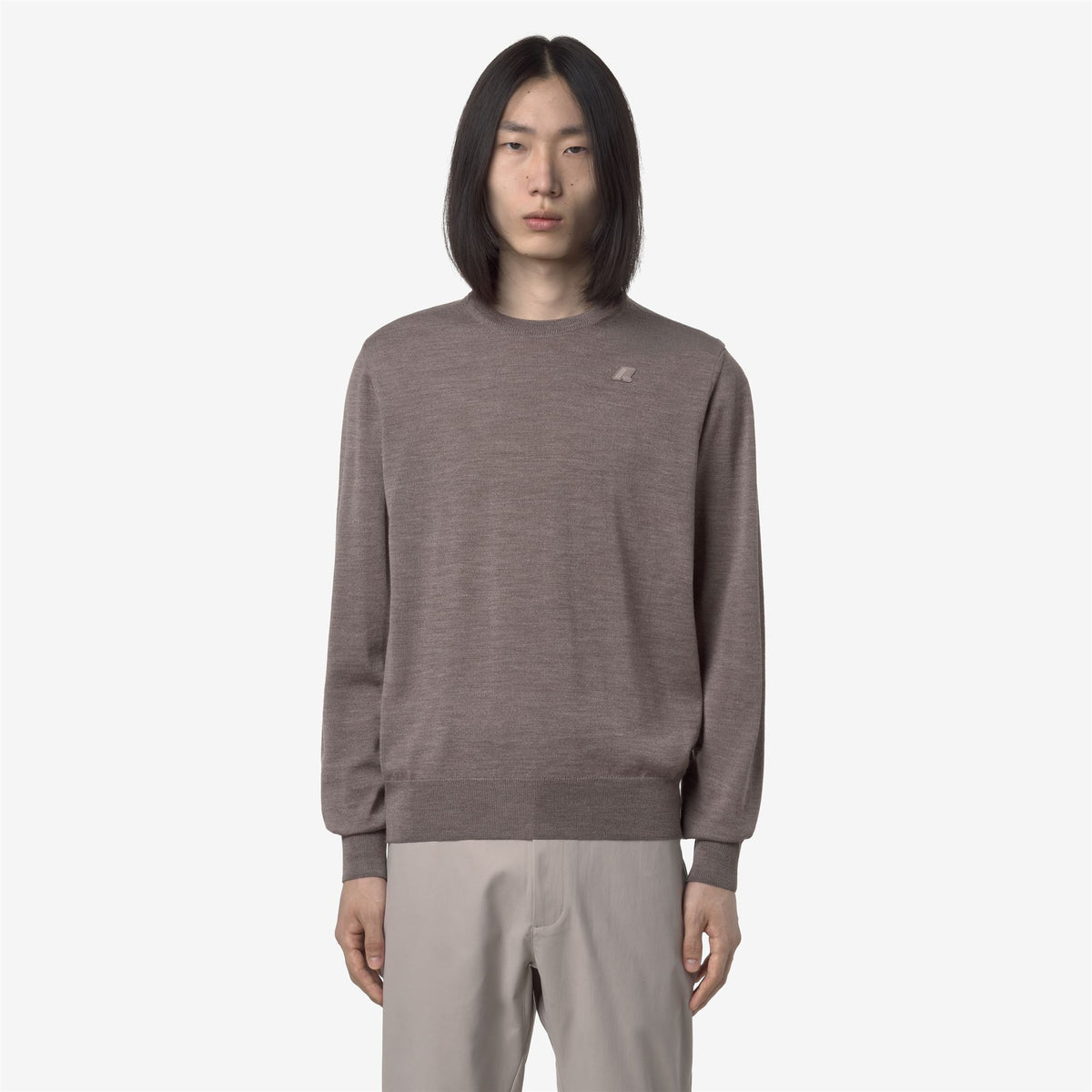 Knitwear_MAN_SEBASTIEN MERINO_Pull Over_Beige Taupe - Commercial 4