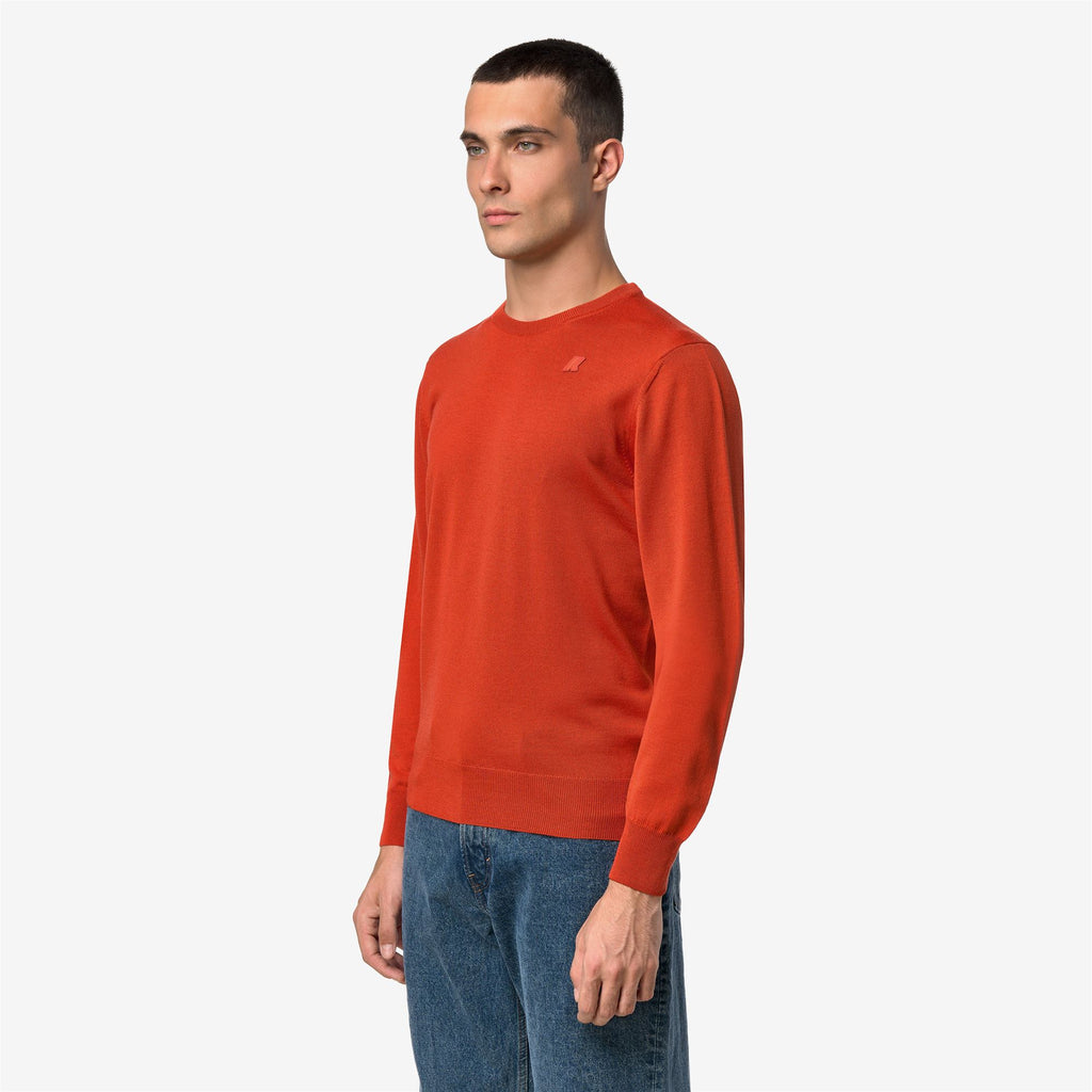 Knitwear_Man_SEBASTIEN MERINO_Pull Over_Orange Smutty - Commercial 5