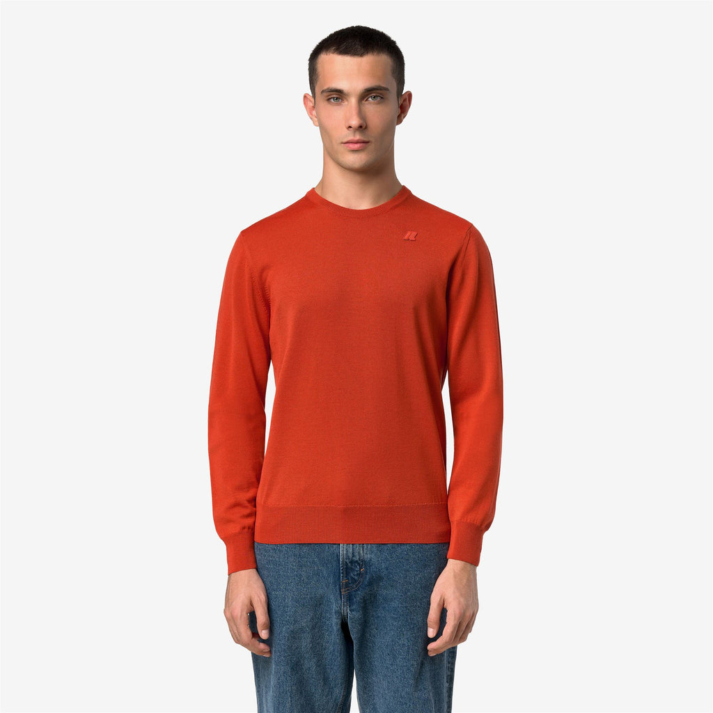 Knitwear_Man_SEBASTIEN MERINO_Pull Over_Orange Smutty - Commercial 4