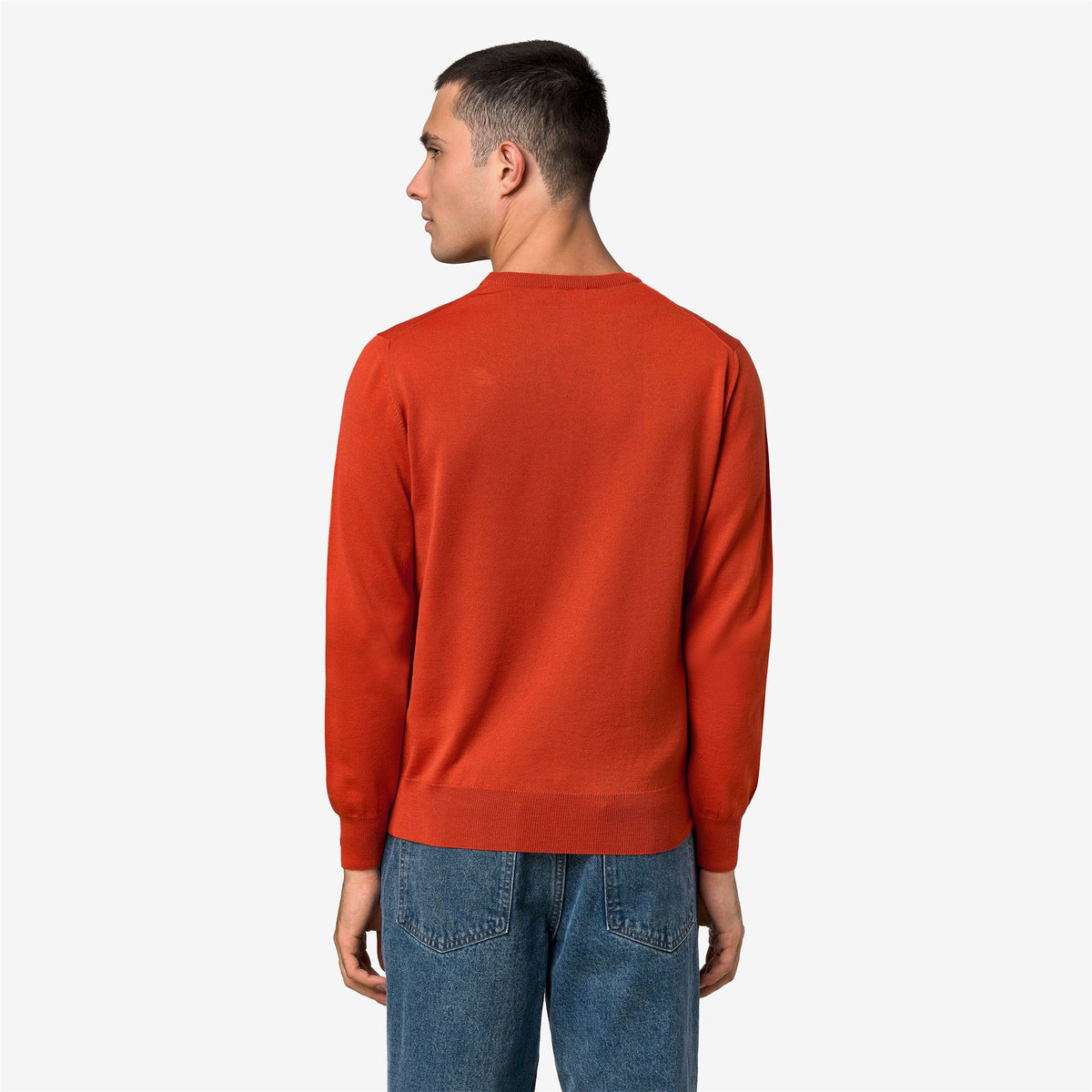 Knitwear_Man_SEBASTIEN MERINO_Pull Over_Orange Smutty - Commercial 6