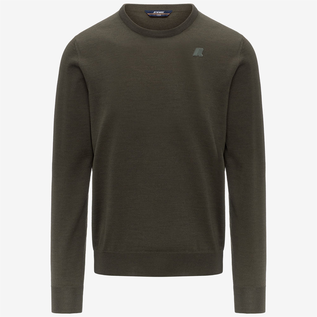 Knitwear_MAN_SEBASTIEN MERINO_Pull Over_GREEN BLACKISH - Commercial 1