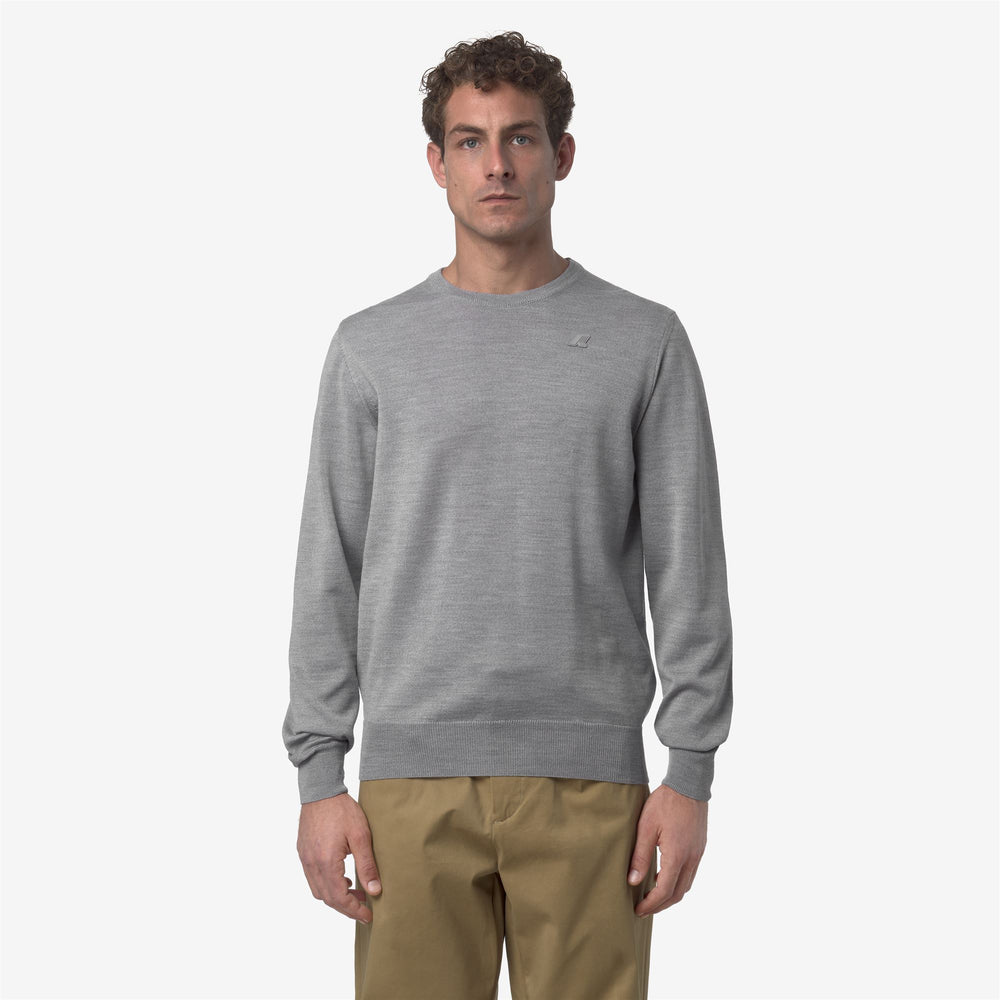 Beige Men's Merino Wool Crewneck Pullover 02