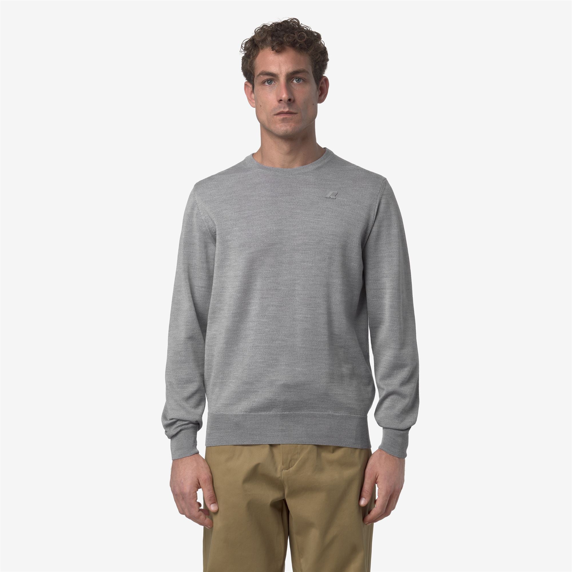 Knitwear_MAN_SEBASTIEN MERINO_Pull Over_Beige Greyish - Commercial 4
