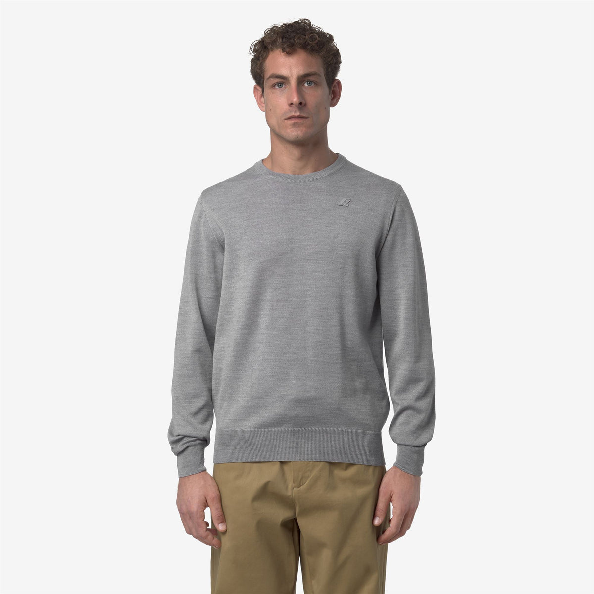 Knitwear_MAN_SEBASTIEN MERINO_Pull Over_Beige Greyish - Commercial 4