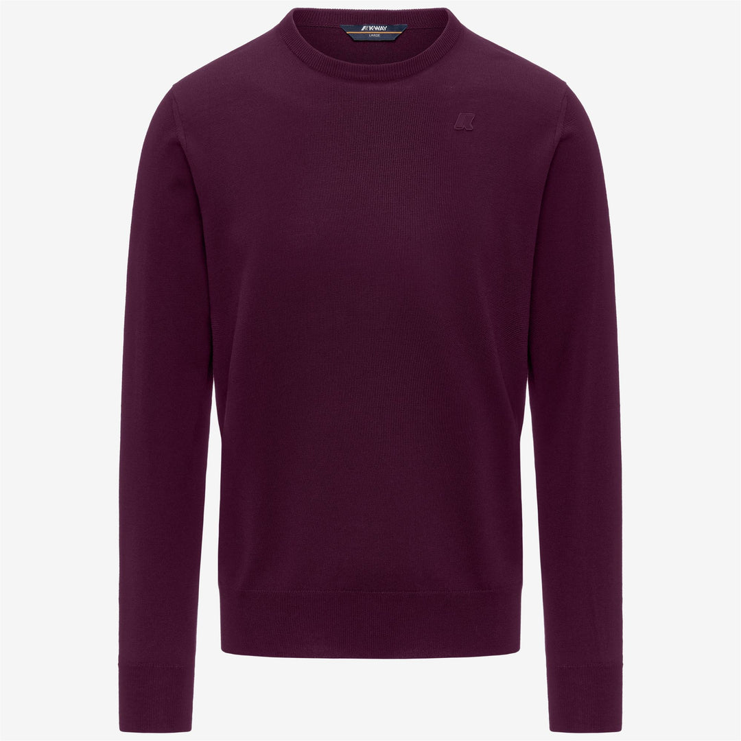 Violet men's Merino Wool Crewneck Pullover 01