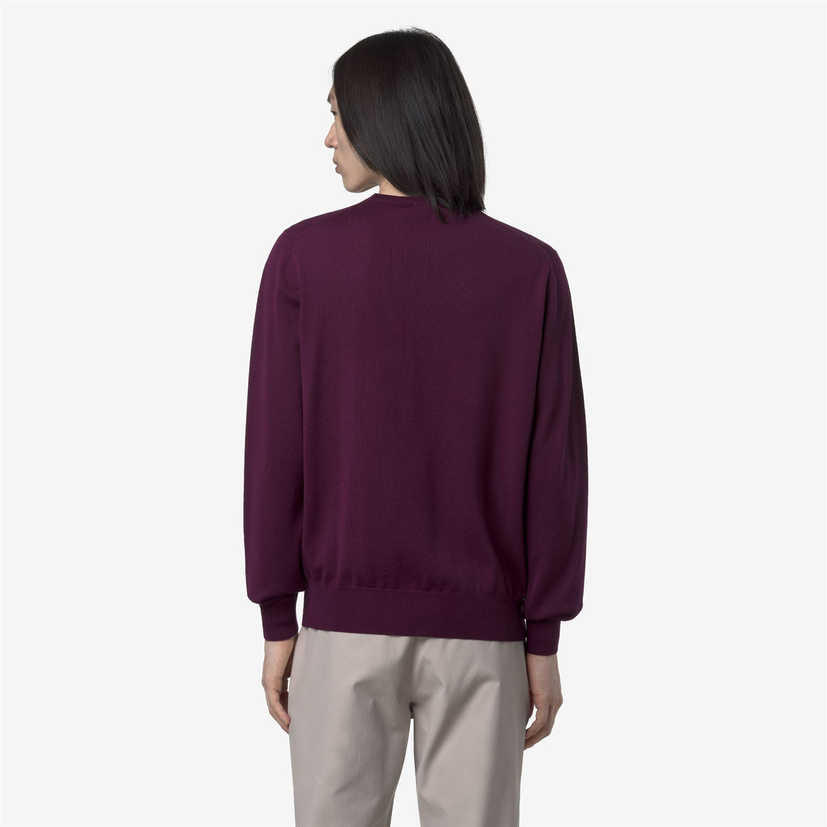 Knitwear_MAN_SEBASTIEN MERINO_Pull Over_Violet Wine - Commercial 6