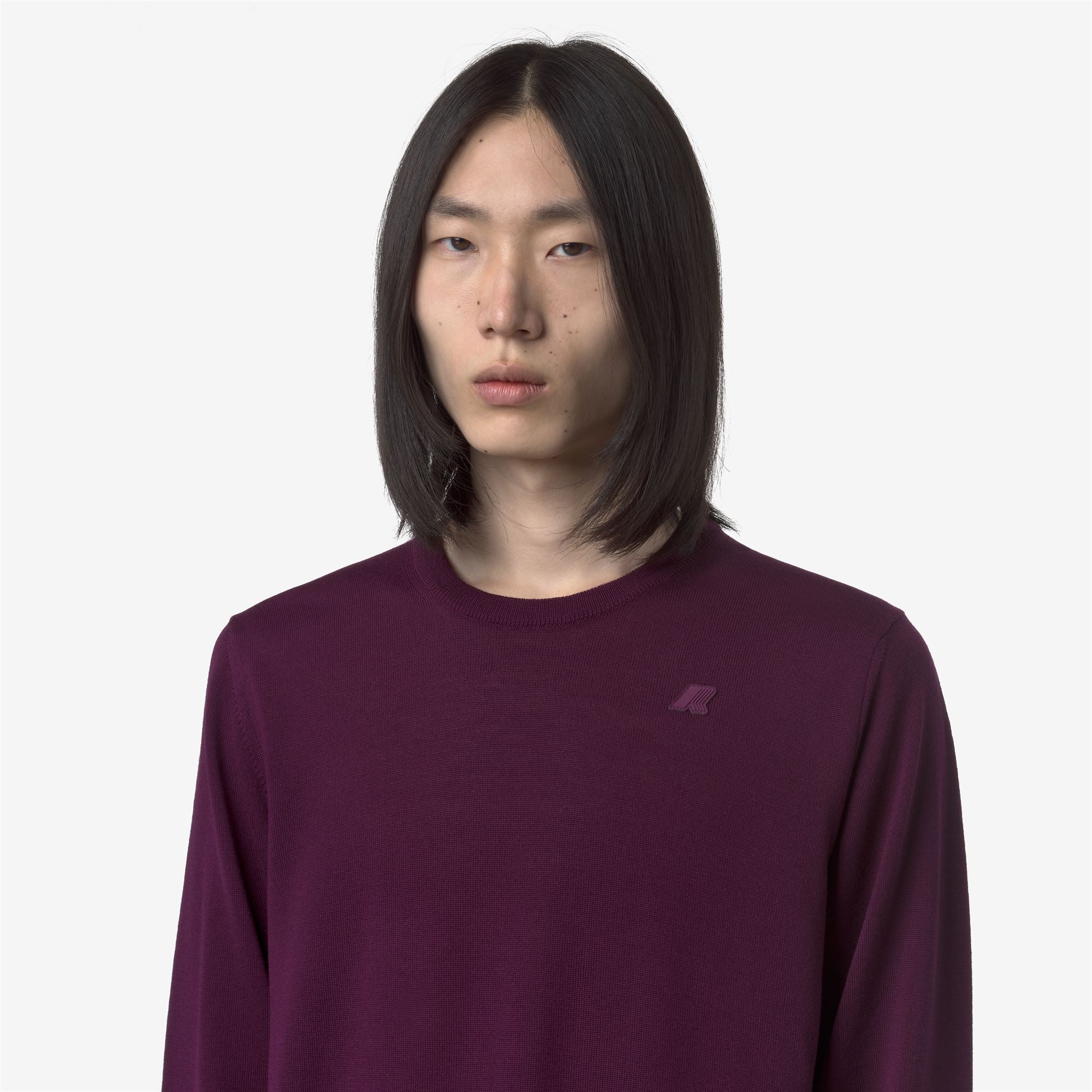 Knitwear_MAN_SEBASTIEN MERINO_Pull Over_Violet Wine - Commercial 7