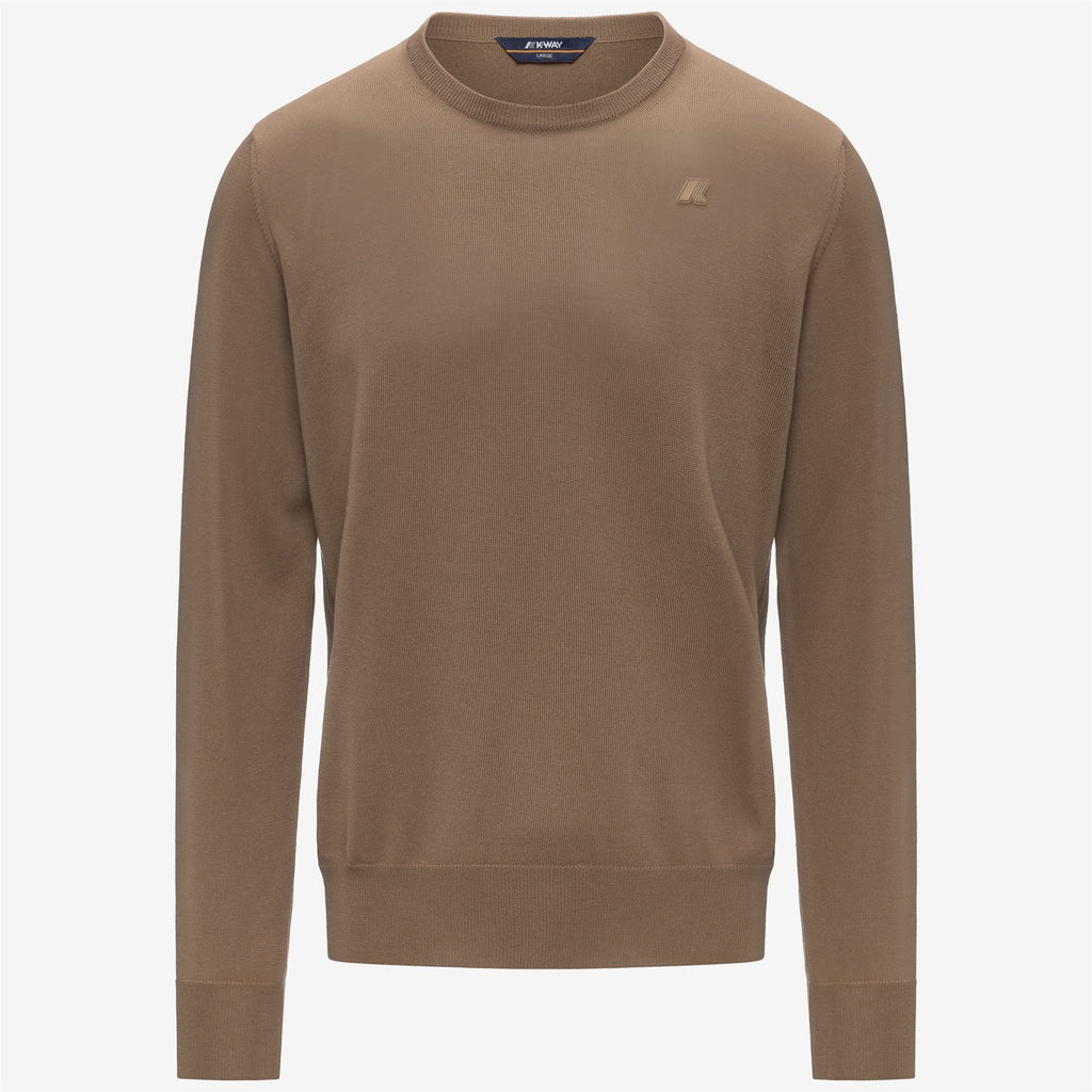 Knitwear_MAN_SEBASTIEN MERINO_Pull Over_BROWN CARTOUCHE - Commercial 1